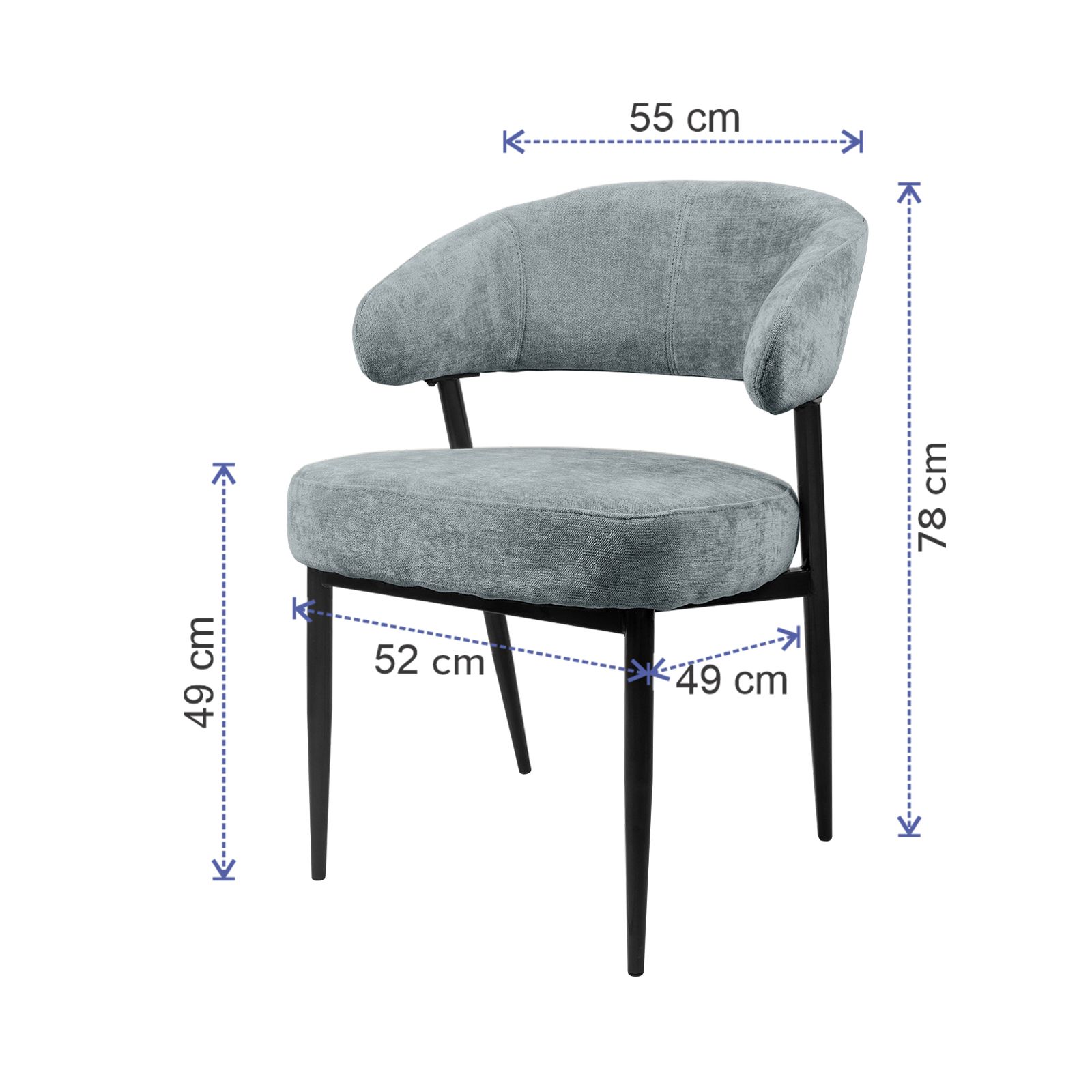 Silla Tapizada Comedor x 2 ángulo 2