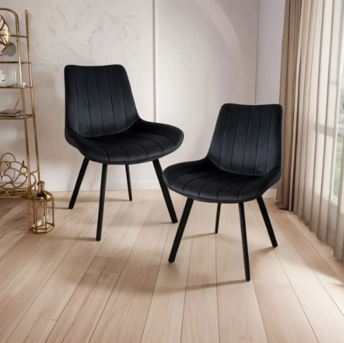 Set 2 Sillas Velvet Tapizada Terciopelo